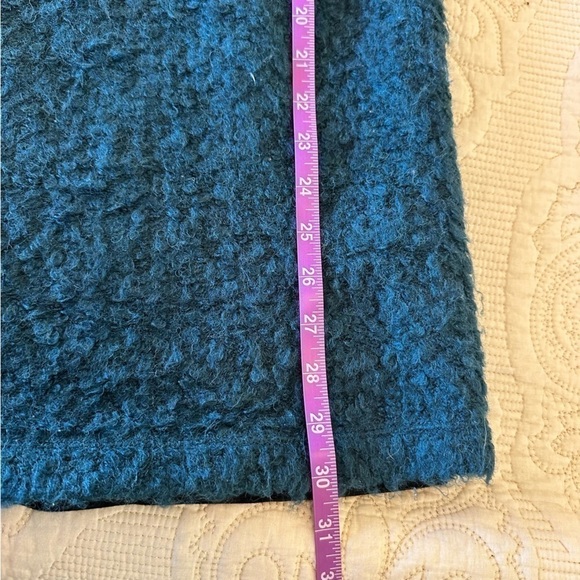 Reformation XS Teal Loki Textured Shag Boucle Teddy Sweater Mini Dress / Tunic - Picture 6 of 11